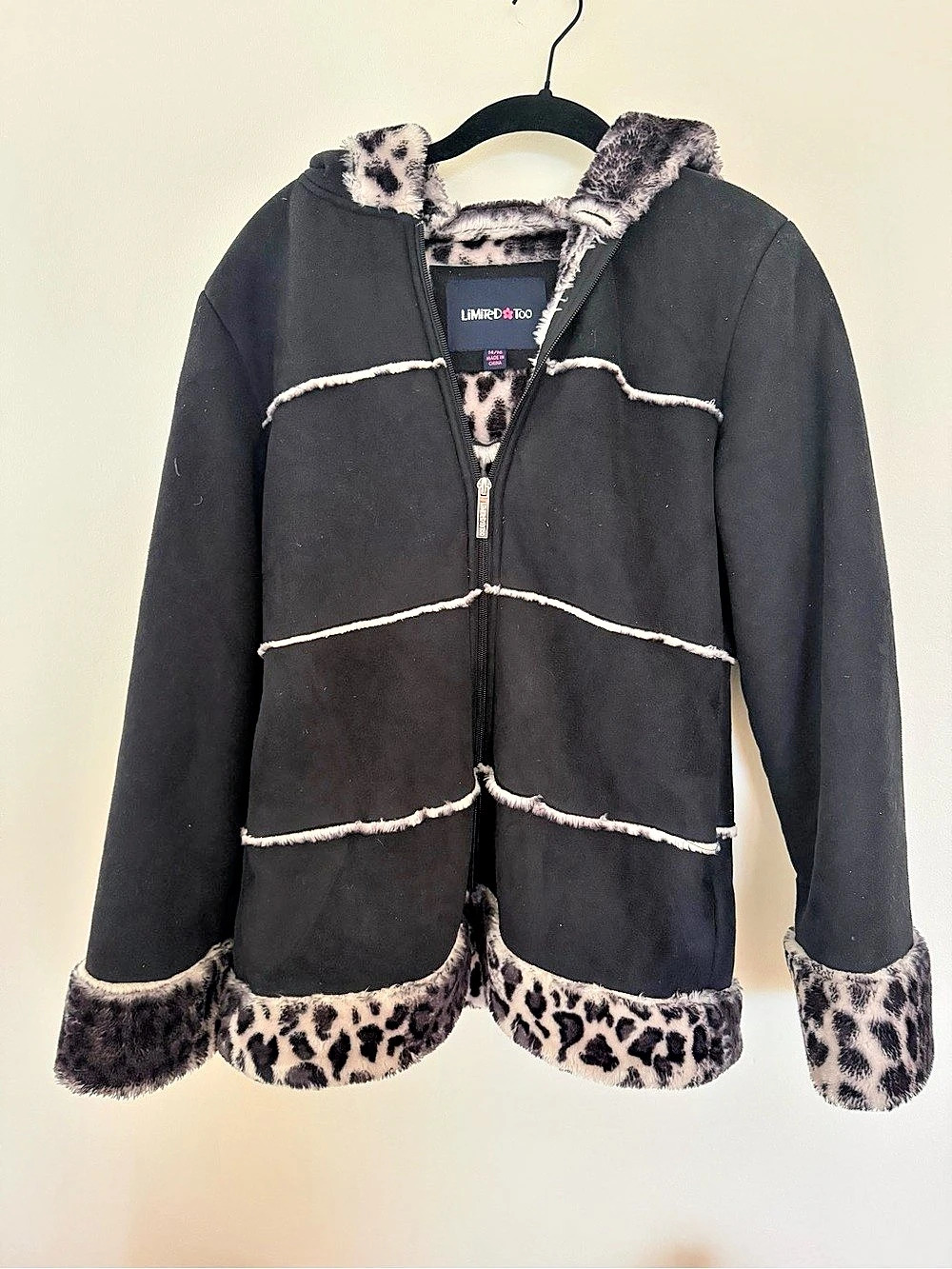 Y2K Girls Limited Too Leopard Trim Jacket Size 14/16